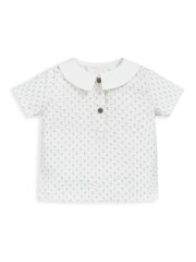 Mamas & Papas x Laura Ashley Cream Nutmeg 100% Cotton Print Shirt And Dungaree Set 2 Piece - Image 4 of 5