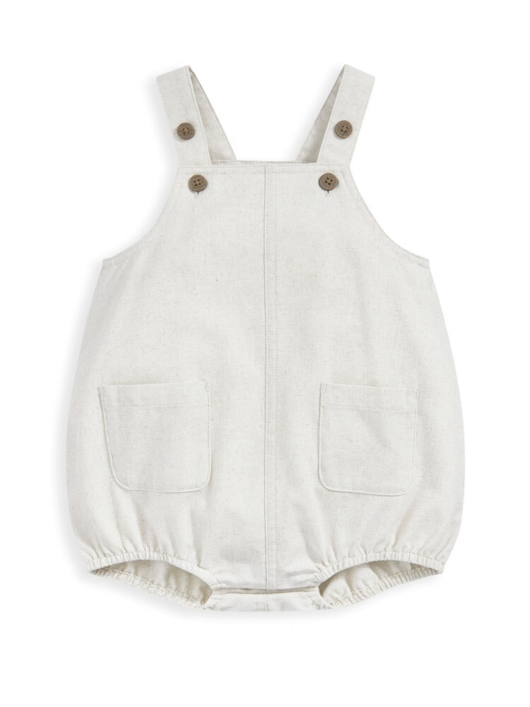 Mamas & Papas x Laura Ashley Cream Nutmeg 100% Cotton Print Shirt And Dungaree Set 2 Piece - Image 5 of 5