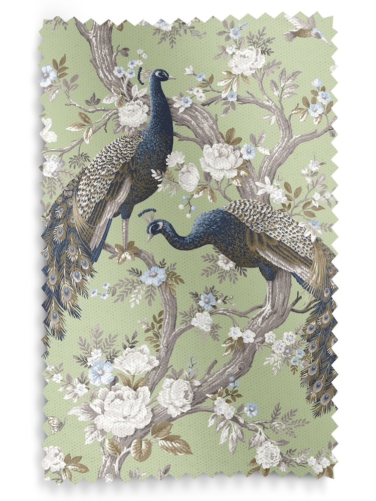 Laura Ashley Hedgerow Green Belvedere Made to Measure 100% Cotton Curtains - Image 6 of 6