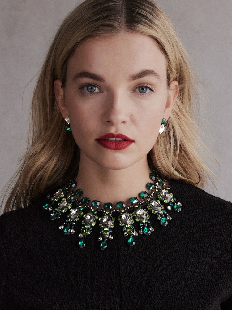 Green Tabitha Simmons Elizabeth Jewelled Necklace - Image 2 of 6