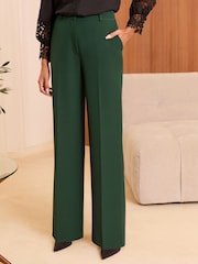 Love & Roses Green Tall High Waist Wide Leg Tailored Trousers - Image 1 of 4