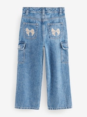 Baker by Ted Baker Blue 100% Cotton Embroidered Cargo Jeans - Image 7 of 12