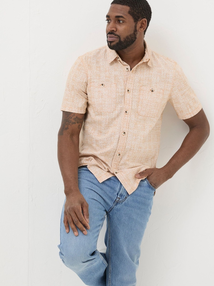 FatFace Beckley Pink Tile Print Shirt - Image 1 of 5 FatFace Beckley Pink Tile Print Shirt - Image 1 of 5