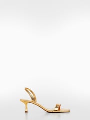 Mango Gold Metallic Snake Sandals - Image 1 of 3