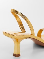 Mango Gold Metallic Snake Sandals - Image 3 of 3