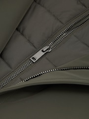 Reiss Dark Green Logan Hybrid Removable Funnel Neck Overcoat - Image 5 of 5