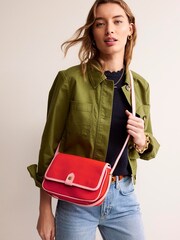 Boden Red 100% Cotton Structured Cross-Body Bag - Image 1 of 4