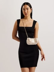 Ted Baker Cream Bowelaa Satin Bow Clutch Bag - Image 1 of 5