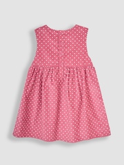 JoJo Maman Bébé Rose Pink Hedgehog Applique Cord Dress - Image 2 of 4