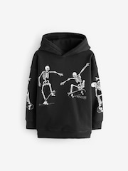 Black Skeleton Graphic Hoodie (3-16yrs) - Image 1 of 3