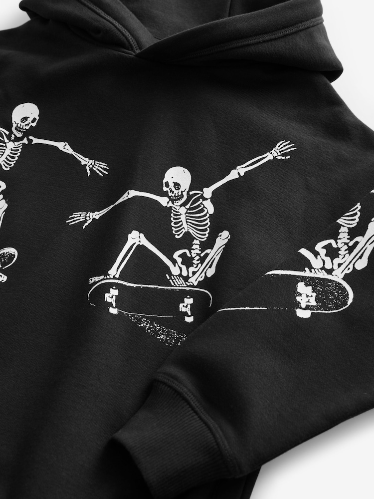 Black Skeleton Graphic Hoodie (3-16yrs) - Image 3 of 3