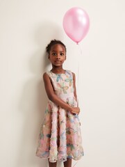 Phase Eight Pink Flora Jacquard Dress - Image 3 of 7