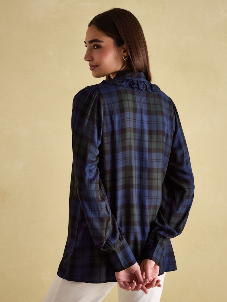 Joules Harper Black Check Pussybow Tie Blouse - Image 2 of 6 Joules Harper Black Check Pussybow Tie Blouse - Image 2 of 6