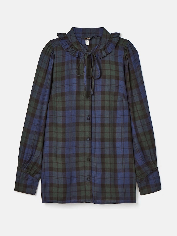 Joules Harper Black Check Pussybow Tie Blouse - Image 6 of 6