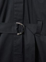 Reiss Black Aimie Cotton Blend Utility Belted Midi Dress - Image 5 of 5