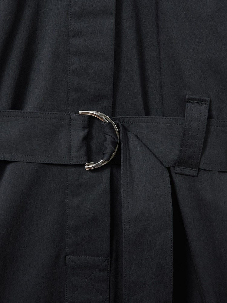 Reiss Black Aimie Cotton Blend Utility Belted Midi Dress - Image 5 of 5