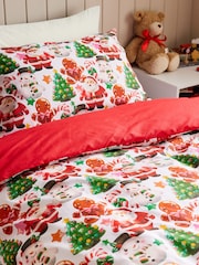 Red Santa & Friends Christmas Duvet Cover and Pillowcase Set - Image 5 of 8