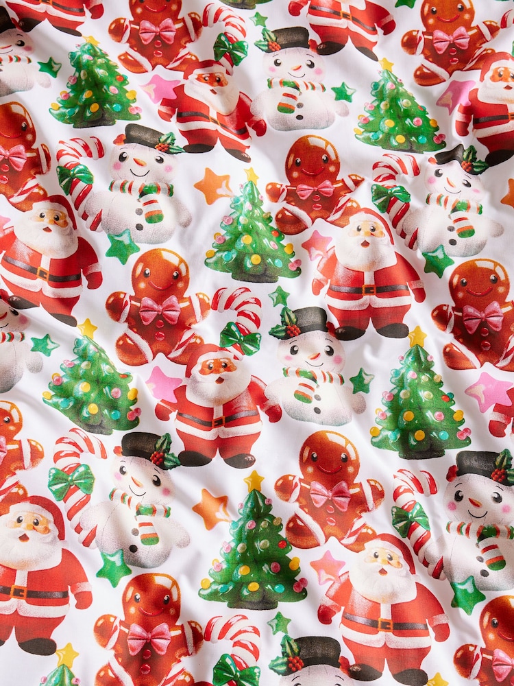 Red Santa & Friends Christmas Duvet Cover and Pillowcase Set - Image 8 of 8