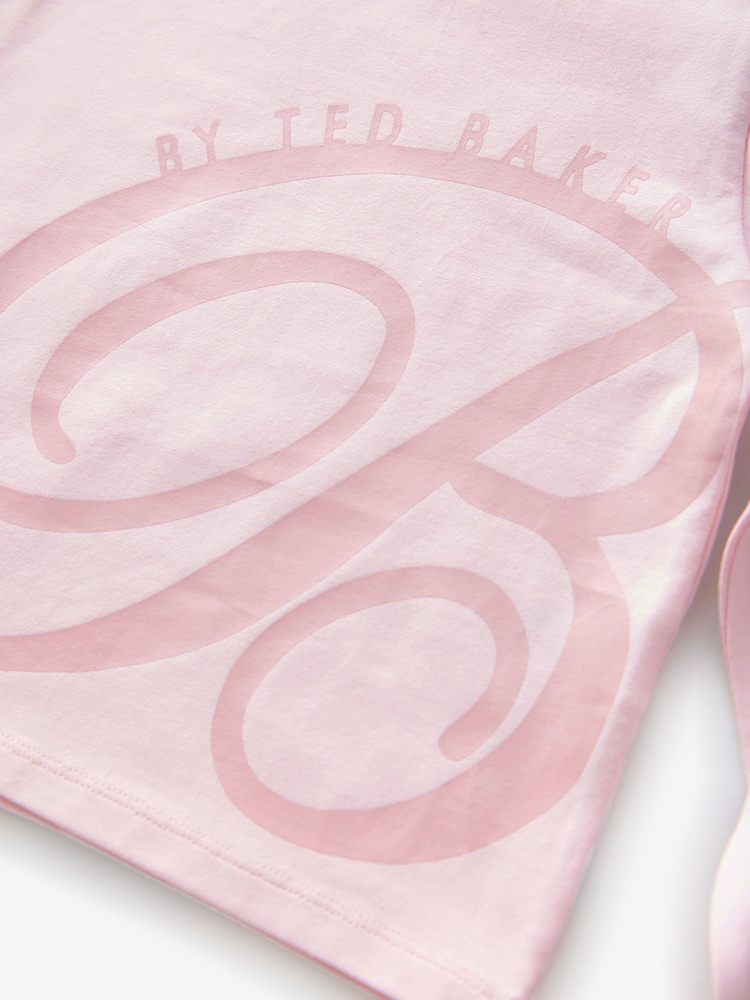 Baker by Ted Baker Pink Branded Wide Leg Pyjama Set - Image 7 of 10
