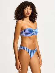 Seafolly Blue Mesh Effect Hipster Bikini Bottoms - Image 3 of 3