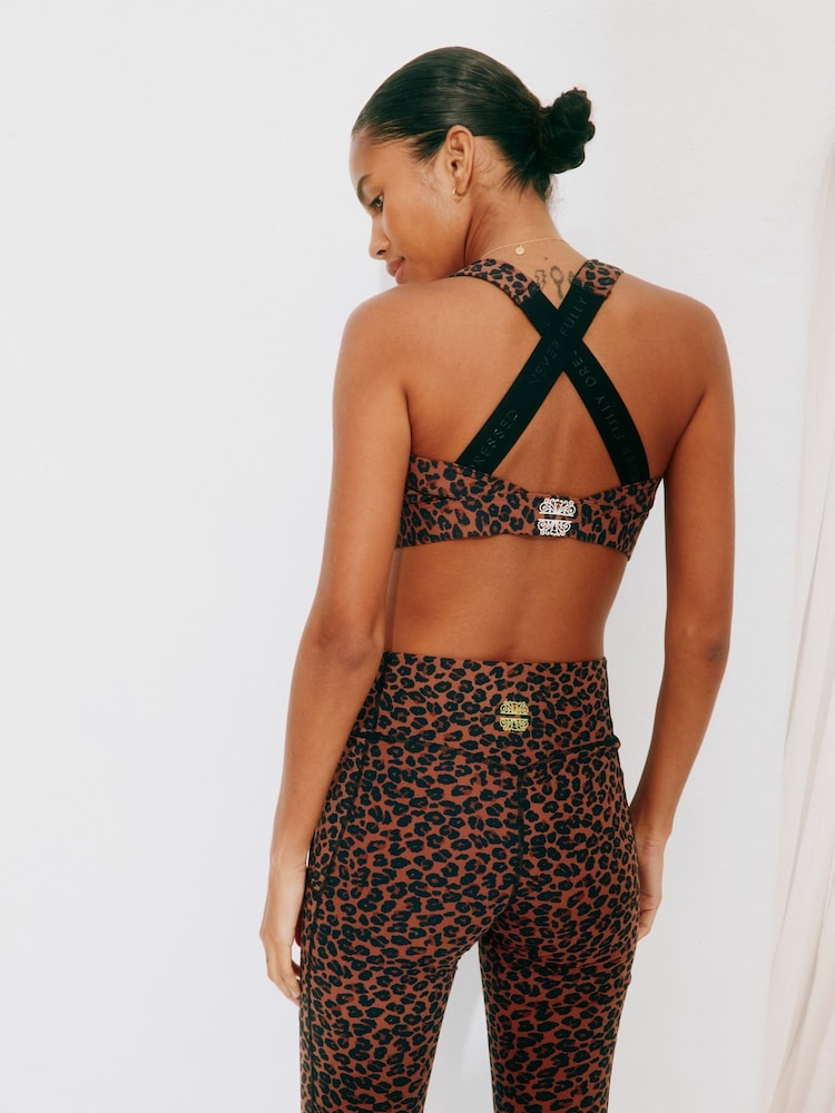 Never Fully Dressed Leopard Medium Impact Sports Bra - Image 2 of 5