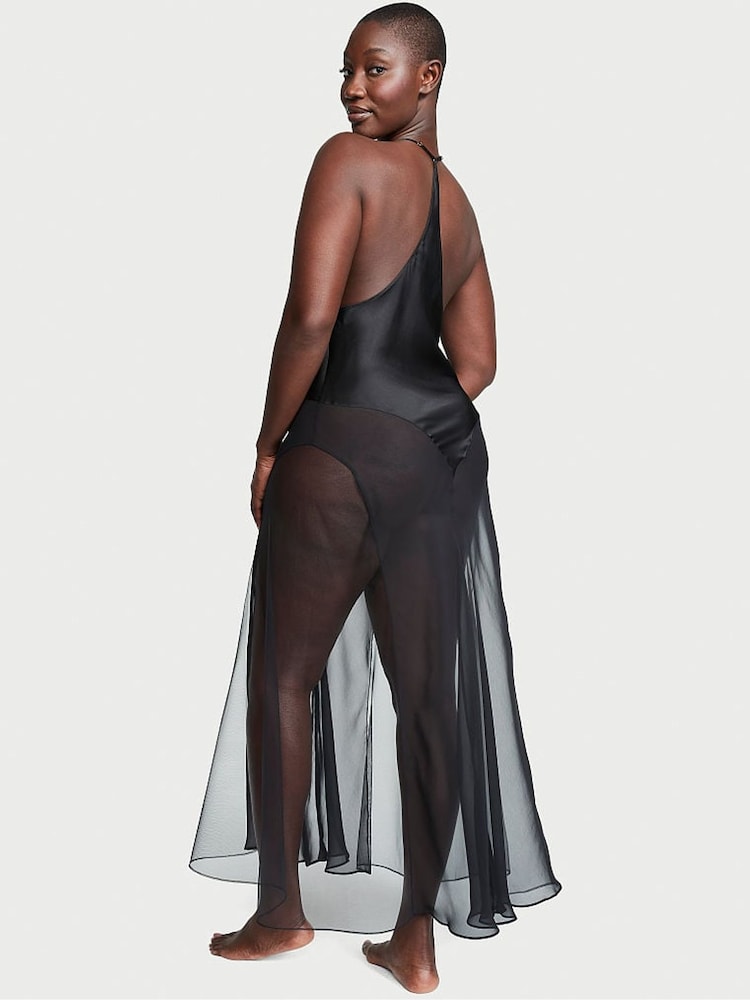 Victoria's Secret Black Archive Sheer Plunge Slip Dress - Image 2 of 3