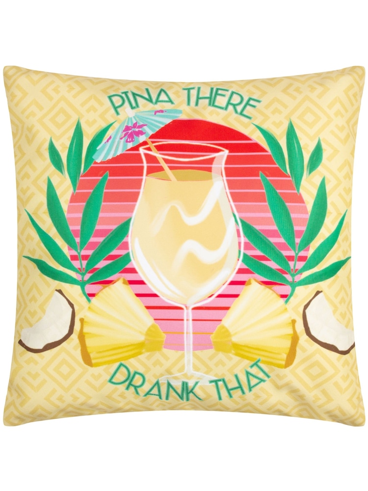 Furn Yellow Pina There Abstract Outdoor Cushion - Image 1 of 4