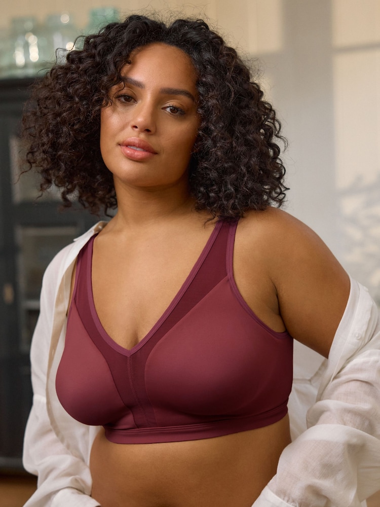 Plum Purple Total Support Non Wire Ultimate Comfort Bra B-H - Image 2 of 4 Plum Purple Total Support Non Wire Ultimate Comfort Bra B-H - Image 2 of 4
