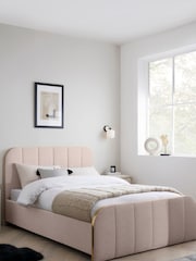 Tweedy Plain Blush Pink Mia Upholstered Ottoman Storage Bed Frame - Image 2 of 9