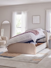 Tweedy Plain Blush Pink Mia Upholstered Ottoman Storage Bed Frame - Image 3 of 9