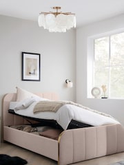 Tweedy Plain Blush Pink Mia Upholstered Ottoman Storage Bed Frame - Image 6 of 9