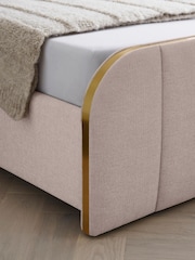 Tweedy Plain Blush Pink Mia Upholstered Ottoman Storage Bed Frame - Image 7 of 9