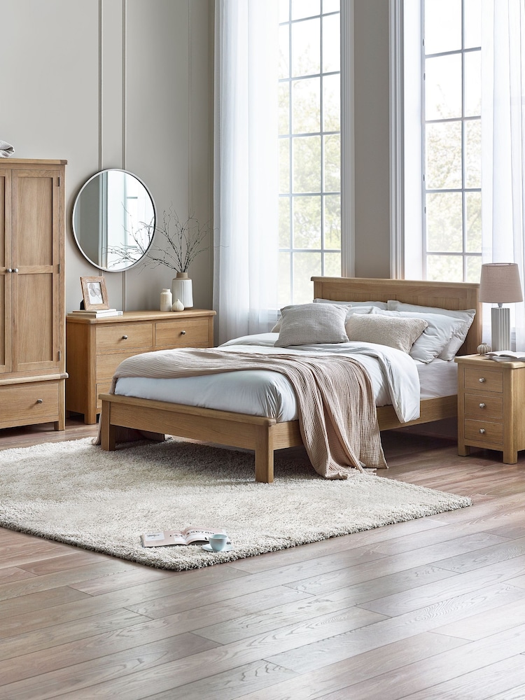 Julian Bowen Limed Oak Memphis Wooden Bed - Image 1 of 6