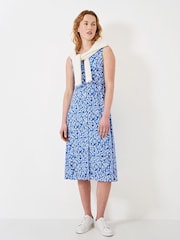 Crew Clothing Blue Ground Sleeveless Jersey Dress - Image 2 of 4