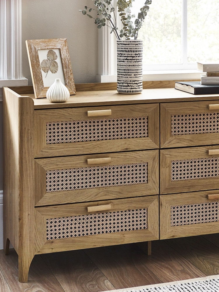 Julian Bowen Brown Sydney 6 Drawer Wide Chest - Image 1 of 6