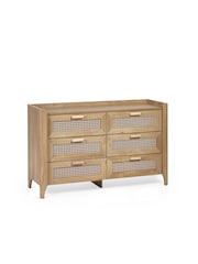 Julian Bowen Brown Sydney 6 Drawer Wide Chest - Image 2 of 6