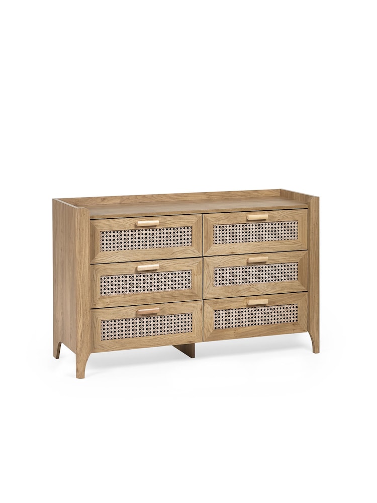 Julian Bowen Brown Sydney 6 Drawer Wide Chest - Image 2 of 6