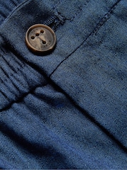 Ted Baker Blue Brixtun Linen Drawstring Shorts - Image 4 of 5