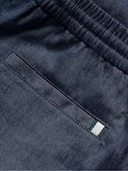 Ted Baker Blue Brixtun Linen Drawstring Shorts - Image 5 of 5