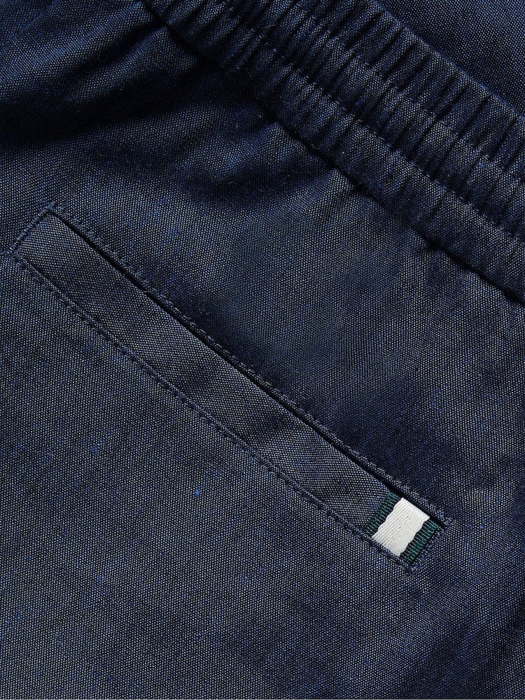 Ted Baker Blue Brixtun Linen Drawstring Shorts - Image 5 of 5