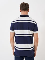 Crew Clothing Company Blue Stripe 100% Cotton Classic Rugby Shirt - Image 2 of 4