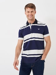Crew Clothing Company Blue Stripe 100% Cotton Classic Rugby Shirt - Image 4 of 4