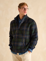 Joules Otis Navy Check Borg Fleece - Image 1 of 8