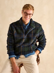 Joules Otis Navy Check Borg Fleece - Image 3 of 8