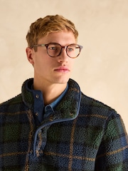 Joules Otis Navy Check Borg Fleece - Image 5 of 8