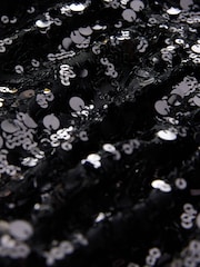 Black Puff Sleeve Sequin Party Dress (3-14yrs) - Image 4 of 4