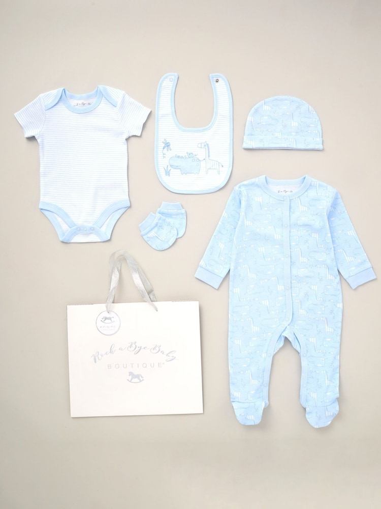 Rock-A-Bye Baby Boutique Printed All in One 100% Cotton 5-Piece Baby Gift Set - Image 1 of 5