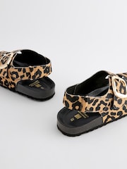 Leopard Standard Fit Forever Comfort® Back Strap Footbed Sandals - Image 10 of 10