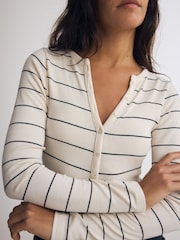 Raya - Bodi Henley de manga larga acanalado - Imagen 5 de 8