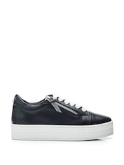 Moda In Pelle Abbiy Chunky Slab Sole Side Zip Lace Up Trainers - Image 2 of 5